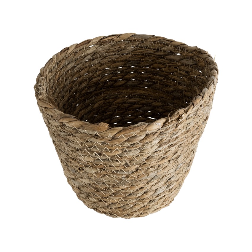 Τεχνητός Κήπος PATMOS  Διακοσμητικό Πλεκτό Καλάθι - Κασπώ Γλάστρα -  Καφέ Φ22 x Υ17cm