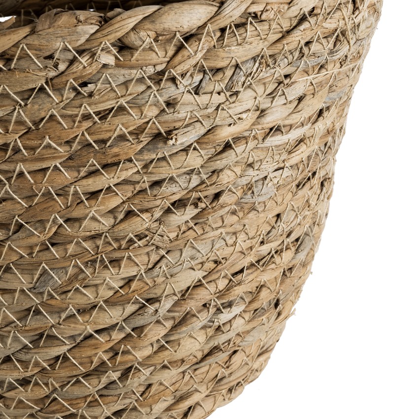 Τεχνητός Κήπος PATMOS  Διακοσμητικό Πλεκτό Καλάθι - Κασπώ Γλάστρα -  Καφέ Φ22 x Υ17cm