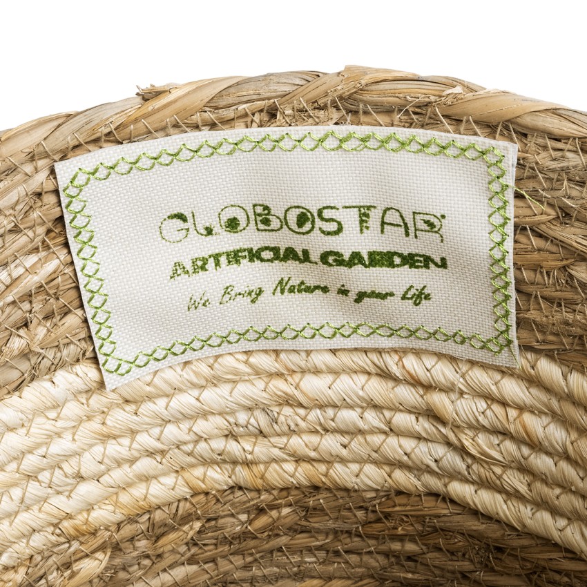 Τεχνητός Κήπος KYTHIRA  Διακοσμητικό Πλεκτό Καλάθι - Κασπώ Γλάστρα -  Καφέ με Μπεζ Φ25 x Υ18cm