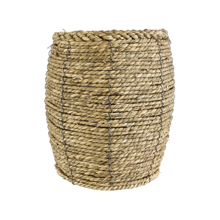 Τεχνητός Κήπος THASSOS  Διακοσμητικό Πλεκτό Καλάθι - Κασπώ Γλάστρα -  Μπεζ Φ18 x Υ24cm