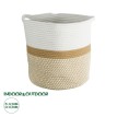 Τεχνητός Κήπος ITHAKI  Διακοσμητικό Πλεκτό Καλάθι - Κασπώ Γλάστρα -  Μπεζ με Λευκό Φ30 x Υ30cm