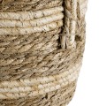 Τεχνητός Κήπος NAXOS  Διακοσμητικό Πλεκτό Καλάθι - Κασπώ Γλάστρα -  Μπεζ με Καφέ Φ25cm x Υ20cm