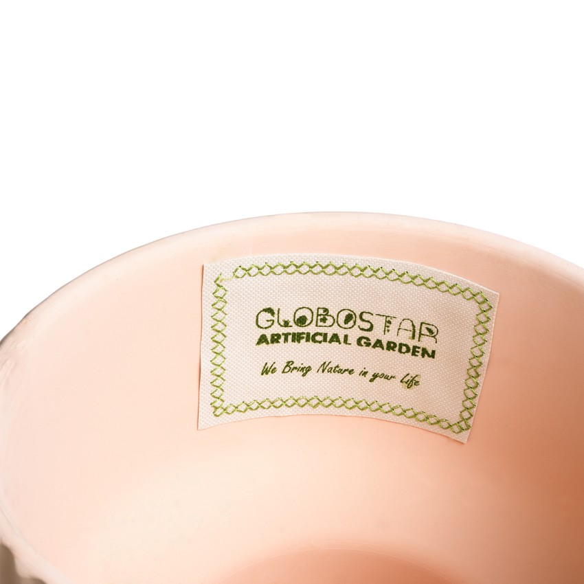 Τεχνητός Κήπος OAXACA  Διακοσμητικό Κεραμικό Κασπώ Γλάστρα -  Σομόν Φ20 x Υ14.5cm