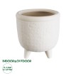 Τεχνητός Κήπος YUKATAN  Διακοσμητικό Κεραμικό Κασπώ Γλάστρα -  Μπεζ Φ16 x Υ17.5cm