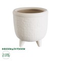 Τεχνητός Κήπος YUKATAN  Διακοσμητικό Κεραμικό Κασπώ Γλάστρα -  Μπεζ Φ16 x Υ17.5cm