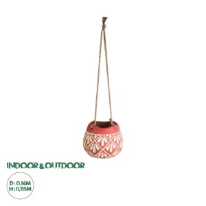 Τεχνητός Κήπος AFRICA  Κρεμαστό Διακοσμητικό Κεραμικό Κασπώ Γλάστρα -  Κόκκινο με Μπεζ Φ14 x Υ11.5cm Τεχνητός Κήπος AFRICA  Κρεμαστό Διακοσμητικό Κεραμικό Κασπώ Γλάστρα -  Κόκκινο με Μπεζ Φ14 x Υ11.5cm