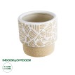 Τεχνητός Κήπος RAFFAELO  Διακοσμητικό Κεραμικό Κασπώ Γλάστρα -  Μπεζ με Λευκό Φ11 x Υ11cm