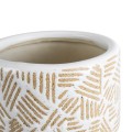 Τεχνητός Κήπος RAFFAELO  Διακοσμητικό Κεραμικό Κασπώ Γλάστρα -  Μπεζ με Λευκό Φ11 x Υ11cm