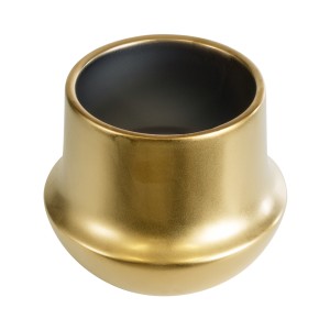 Τεχνητός Κήπος KERKYRA  Διακοσμητικό Κεραμικό Κασπώ Γλάστρα -  Χρυσό Φ15 x Υ12.5cm