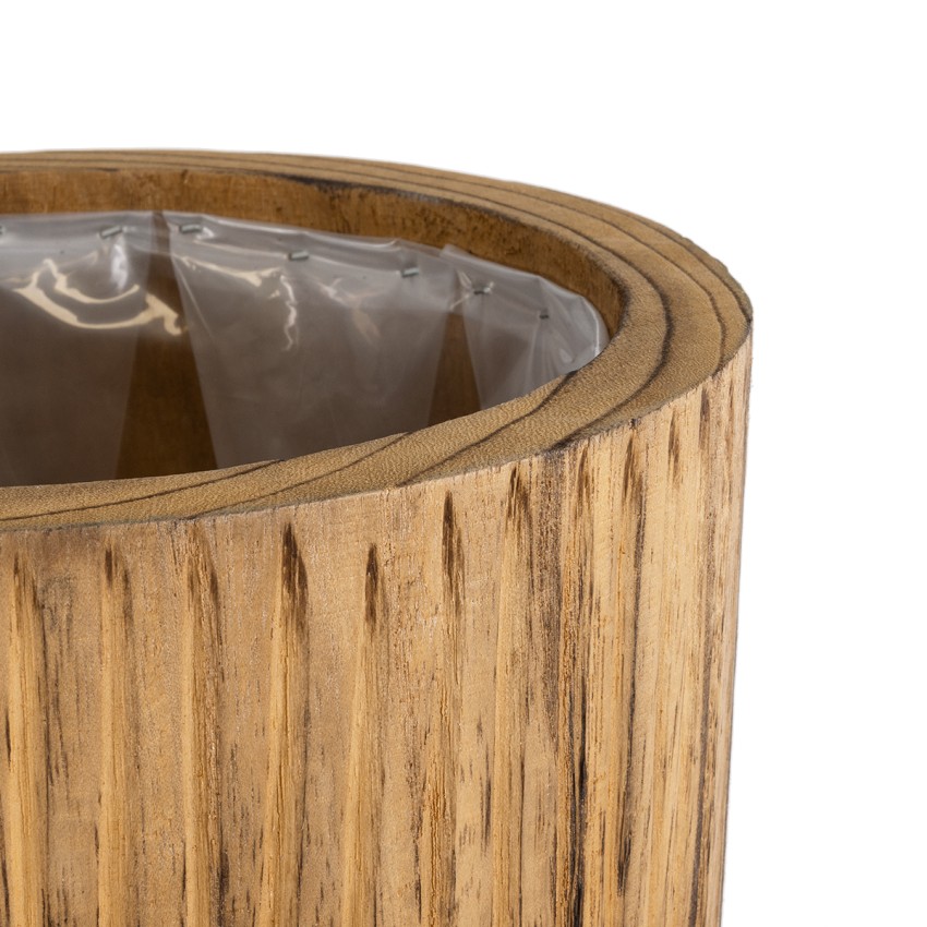 Τεχνητός Κήπος JAMAICA  Διακοσμητικό Ξύλινο Κασπώ Γλάστρα -  Καφέ Φ22 x Υ46cm