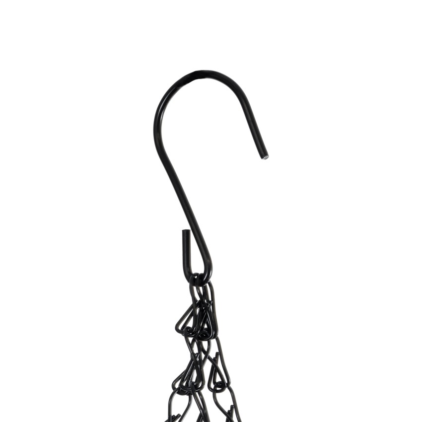 Τεχνητός Κήπος KARYSTOS  Κρεμαστό Διακοσμητικό Κασπώ Γλάστρα -  από Φλοιό Καρύδας Καφέ με Μαύρη Μεταλλική Βάση Φ30 x Υ15cm