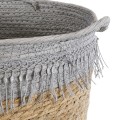 Τεχνητός Κήπος SYROS  Διακοσμητικό Πλεκτό Κασπώ Γλάστρα -  Μπεζ με Γκρι Φ26 x Υ28cm