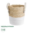 Τεχνητός Κήπος NEVADA  Διακοσμητικό Πλεκτό Κασπώ Γλάστρα -  Μπεζ με Λευκό Φ23 x Υ23cm