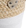 Τεχνητός Κήπος NEVADA  Διακοσμητικό Πλεκτό Κασπώ Γλάστρα -  Μπεζ με Λευκό Φ23 x Υ23cm