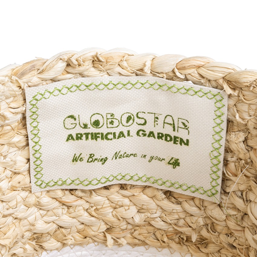 Τεχνητός Κήπος NEVADA  Διακοσμητικό Πλεκτό Κασπώ Γλάστρα -  Μπεζ με Λευκό Φ23 x Υ23cm