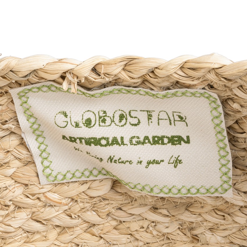 Τεχνητός Κήπος NEVADA  Διακοσμητικό Πλεκτό Κασπώ Γλάστρα -  Μπεζ με Λευκό Φ33 x Υ28cm