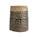 Τεχνητός Κήπος INDIANA  Διακοσμητικό Πλεκτό Καλάθι - Κασπώ Γλάστρα -  Καφέ με Μαύρο Φ18 x Υ22cm