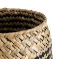 Τεχνητός Κήπος INDIANA  Διακοσμητικό Πλεκτό Καλάθι - Κασπώ Γλάστρα -  Καφέ με Μαύρο Φ18 x Υ22cm