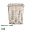 Τεχνητός Κήπος KYOTO  Διακοσμητικό Πλεκτό Καλάθι - Κασπώ Γλάστρα -  Λευκό με Μπεζ Φ22 x Υ25cm