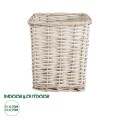 Τεχνητός Κήπος KYOTO  Διακοσμητικό Πλεκτό Καλάθι - Κασπώ Γλάστρα -  Λευκό με Μπεζ Φ22 x Υ25cm
