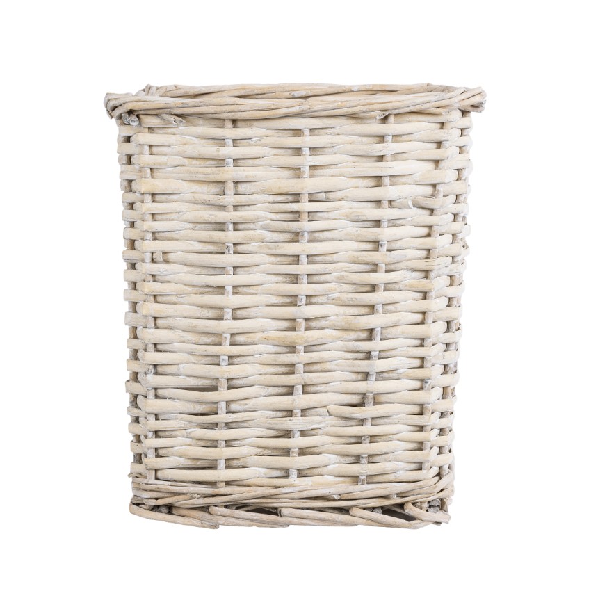 Τεχνητός Κήπος KYOTO  Διακοσμητικό Πλεκτό Καλάθι - Κασπώ Γλάστρα -  Λευκό με Μπεζ Φ22 x Υ25cm