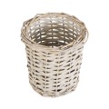 Τεχνητός Κήπος DOMINGO  Διακοσμητικό Πλεκτό Καλάθι - Κασπώ Γλάστρα -  Λευκό με Μπεζ Φ16 x Υ18cm