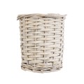 Τεχνητός Κήπος DOMINGO  Διακοσμητικό Πλεκτό Καλάθι - Κασπώ Γλάστρα -  Λευκό με Μπεζ Φ16 x Υ18cm