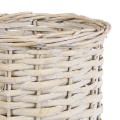 Τεχνητός Κήπος DOMINGO  Διακοσμητικό Πλεκτό Καλάθι - Κασπώ Γλάστρα -  Λευκό με Μπεζ Φ16 x Υ18cm