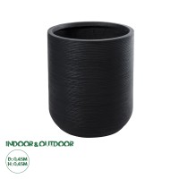 Τεχνητός Κήπος DAMASCUS  Διακοσμητικό Πολυεστερικό Τσιμεντένιο Κασπώ Γλάστρα -  Μαύρο Φ45 x Υ45cm