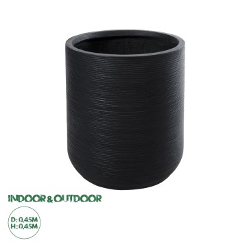 Τεχνητός Κήπος DAMASCUS  Διακοσμητικό Πολυεστερικό Τσιμεντένιο Κασπώ Γλάστρα -  Μαύρο Φ45 x Υ45cm