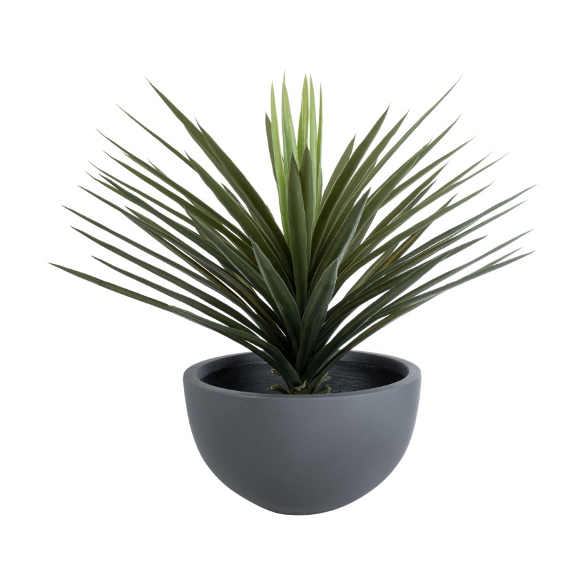 Τεχνητός Κήπος BALTIMORE  Διακοσμητικό Πολυεστερικό Τσιμεντένιο Κασπώ Γλάστρα -  Γκρι Φ43 x Υ23cm