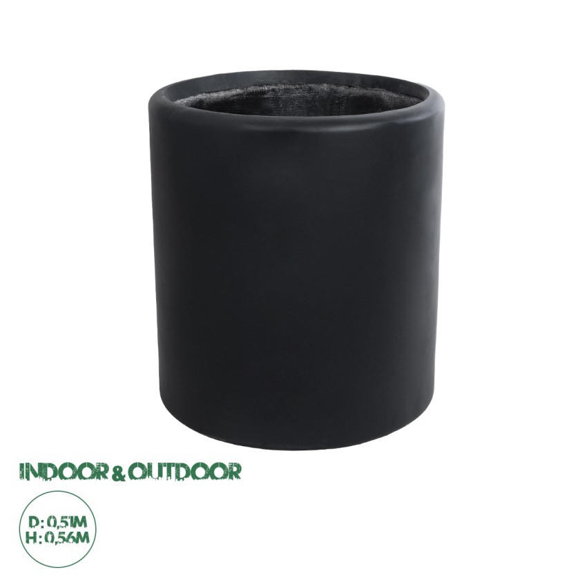 Τεχνητός Κήπος PUEBLA  Διακοσμητικό Πολυεστερικό Τσιμεντένιο Κασπώ Γλάστρα -  Μαύρο Φ51 x Υ56cm