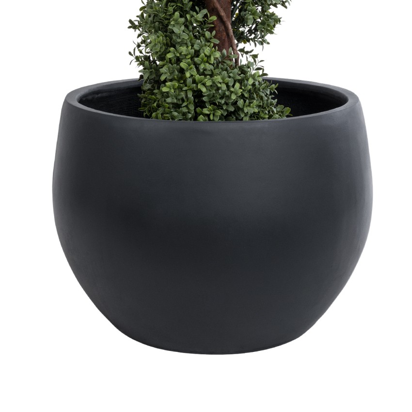 Τεχνητός Κήπος VITORIA  Διακοσμητικό Πολυεστερικό Τσιμεντένιο Κασπώ Γλάστρα -  Μαύρο Φ55 x Υ40cm