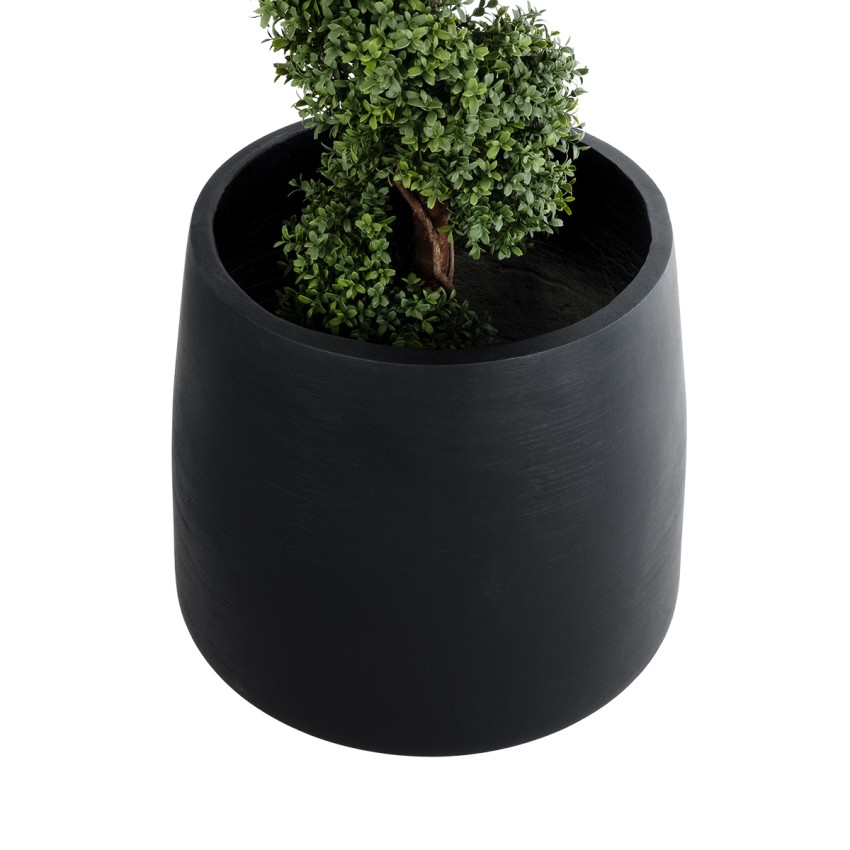 Τεχνητός Κήπος TIJUANA  Διακοσμητικό Πολυεστερικό Τσιμεντένιο Κασπώ Γλάστρα -  Μαύρο Φ65 x Υ65cm