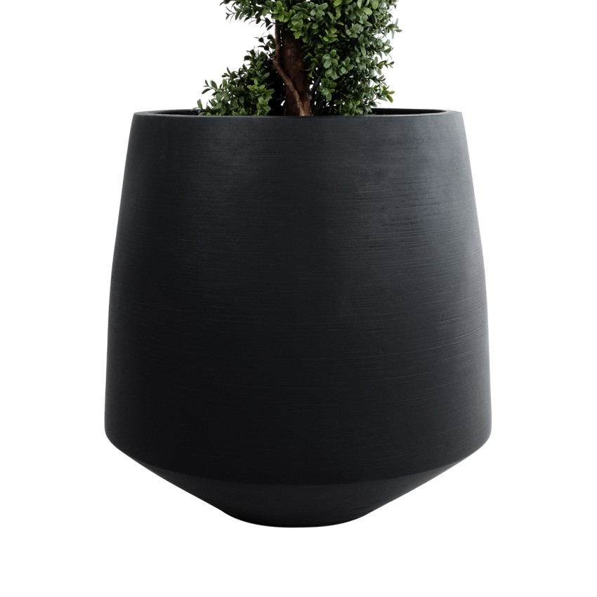 Τεχνητός Κήπος TIJUANA  Διακοσμητικό Πολυεστερικό Τσιμεντένιο Κασπώ Γλάστρα -  Μαύρο Φ65 x Υ65cm
