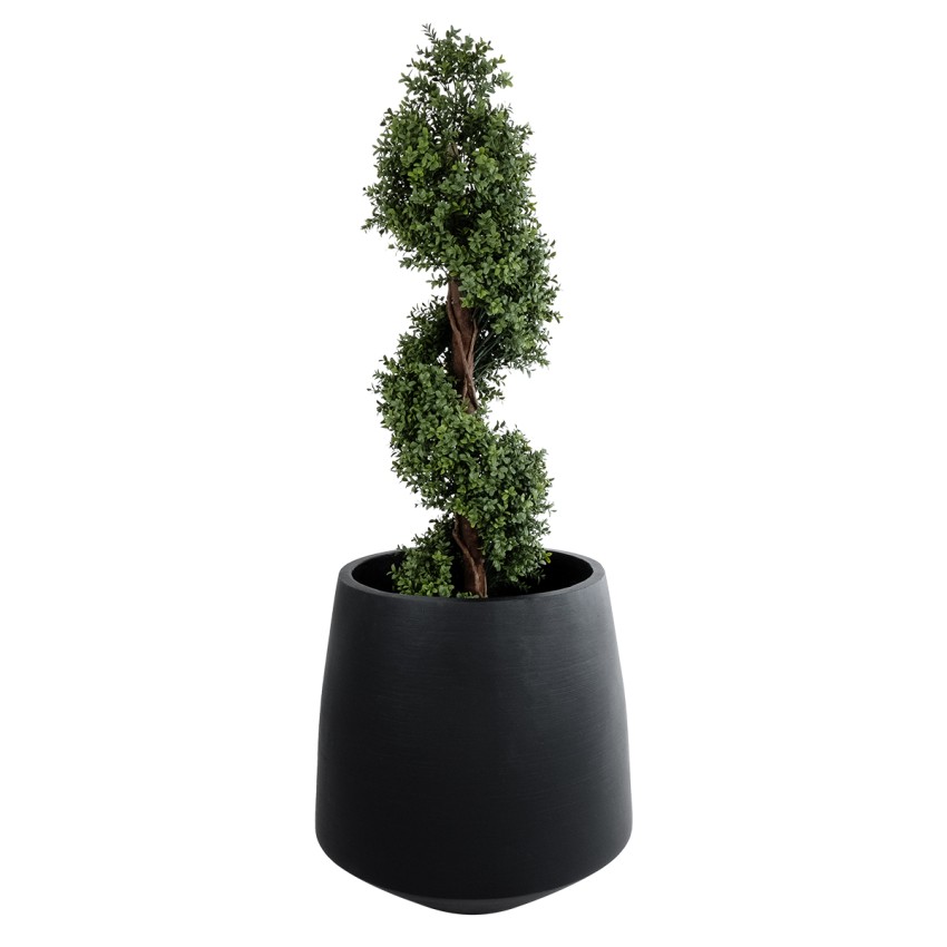 Τεχνητός Κήπος TIJUANA  Διακοσμητικό Πολυεστερικό Τσιμεντένιο Κασπώ Γλάστρα -  Μαύρο Φ65 x Υ65cm