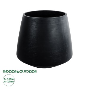 Τεχνητός Κήπος TIJUANA  Διακοσμητικό Πολυεστερικό Τσιμεντένιο Κασπώ Γλάστρα -  Μαύρο Φ82 x Υ90cm