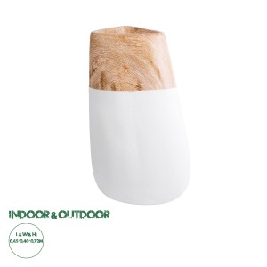 Τεχνητός Κήπος PANDORA  Επιδαπέδιο Πολυεστερικό Τσιμεντένιο Κασπώ Γλάστρα -  Λευκό με Καφέ Μ45 x Π40 x Υ72cm