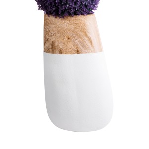 Τεχνητός Κήπος PANDORA  Επιδαπέδιο Πολυεστερικό Τσιμεντένιο Κασπώ Γλάστρα -  Λευκό με Καφέ Μ45 x Π40 x Υ72cm