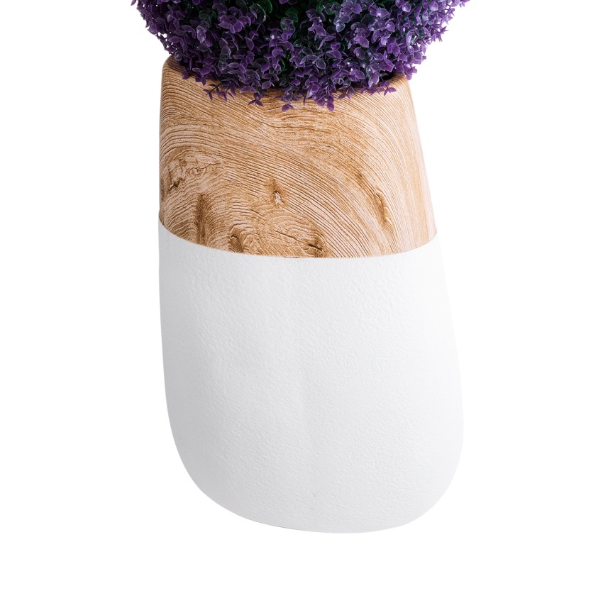 Τεχνητός Κήπος PANDORA  Επιδαπέδιο Πολυεστερικό Τσιμεντένιο Κασπώ Γλάστρα -  Λευκό με Καφέ Μ45 x Π40 x Υ72cm