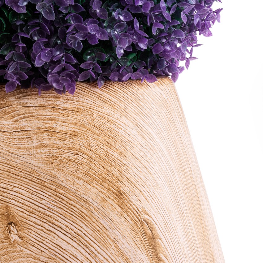 Τεχνητός Κήπος PANDORA  Επιδαπέδιο Πολυεστερικό Τσιμεντένιο Κασπώ Γλάστρα -  Λευκό με Καφέ Μ45 x Π40 x Υ72cm