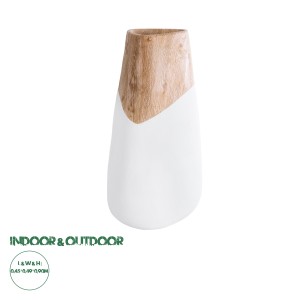 Τεχνητός Κήπος PANDORA  Επιδαπέδιο Πολυεστερικό Τσιμεντένιο Κασπώ Γλάστρα -  Λευκό με Καφέ Μ49 x Π45 x Υ90cm