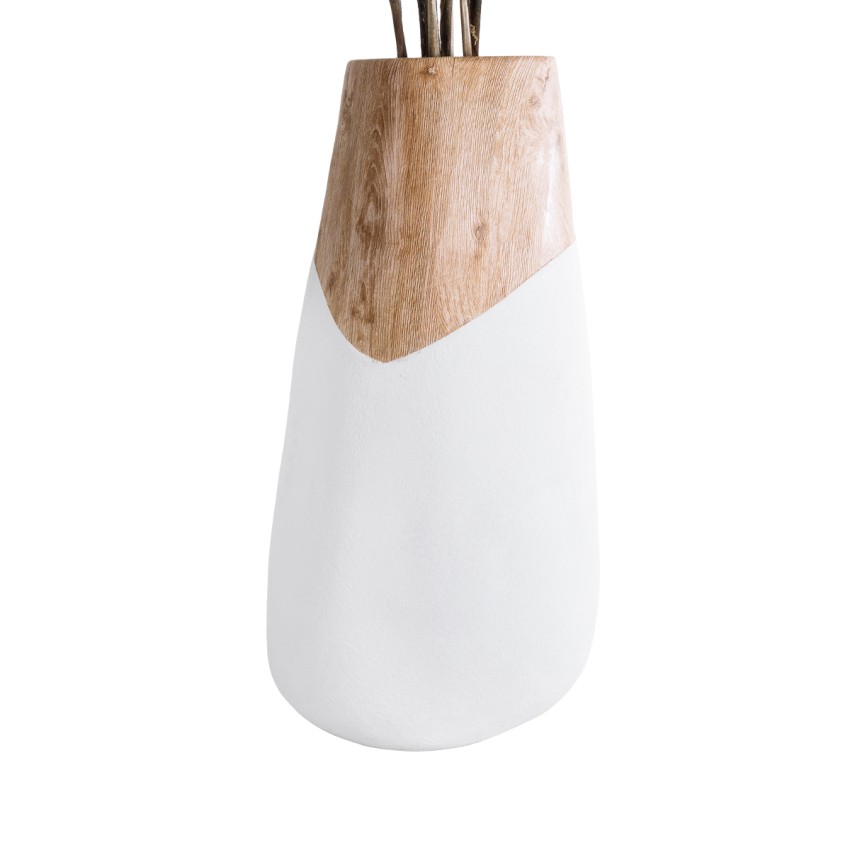 Τεχνητός Κήπος PANDORA  Επιδαπέδιο Πολυεστερικό Τσιμεντένιο Κασπώ Γλάστρα -  Λευκό με Καφέ Μ49 x Π45 x Υ90cm