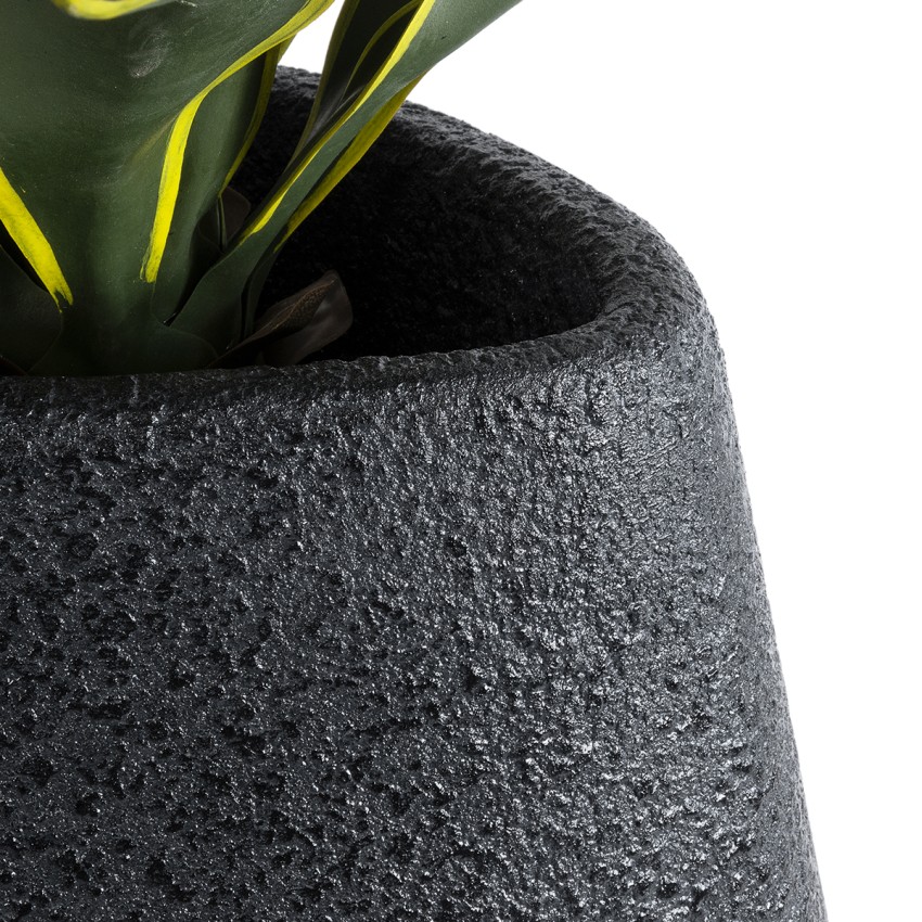 Τεχνητός Κήπος CHLOE  Επιδαπέδιο Πολυεστερικό Τσιμεντένιο Κασπώ Γλάστρα -  Μαύρο Μ45 x Π49 x Υ90cm