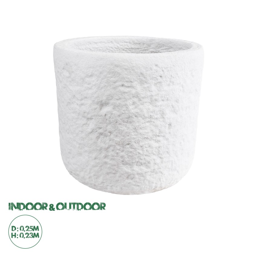 Τεχνητός Κήπος MALVEN  Επιδαπέδιο Πολυεστερικό Τσιμεντένιο Κασπώ Γλάστρα -  Λευκό Φ25 x Υ23cm