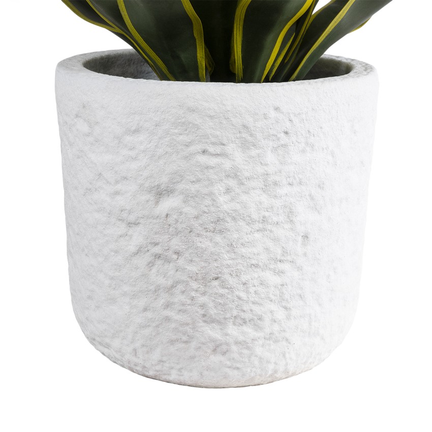 Τεχνητός Κήπος MALVEN  Επιδαπέδιο Πολυεστερικό Τσιμεντένιο Κασπώ Γλάστρα -  Λευκό Φ25 x Υ23cm