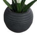 Τεχνητός Κήπος ILAEIRA  Επιδαπέδιο Πολυεστερικό Τσιμεντένιο Κασπώ Γλάστρα -  Μαύρο Φ71 x Υ64cm