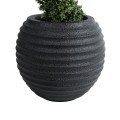 Τεχνητός Κήπος ILAEIRA  Επιδαπέδιο Πολυεστερικό Τσιμεντένιο Κασπώ Γλάστρα -  Μαύρο Φ58 x Υ53cm