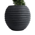 Τεχνητός Κήπος ILAEIRA  Επιδαπέδιο Πολυεστερικό Τσιμεντένιο Κασπώ Γλάστρα -  Μαύρο Φ58 x Υ53cm