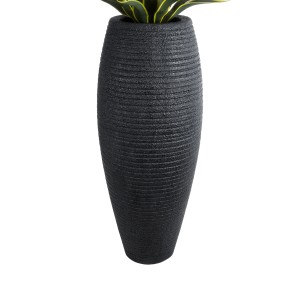 Τεχνητός Κήπος NASHVILLE  Επιδαπέδιο Πολυεστερικό Τσιμεντένιο Κασπώ Γλάστρα -  Μαύρο Φ45 x Υ114cm